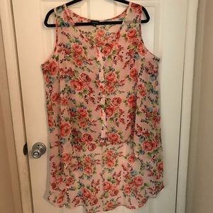 Pink Floral High-Low Top